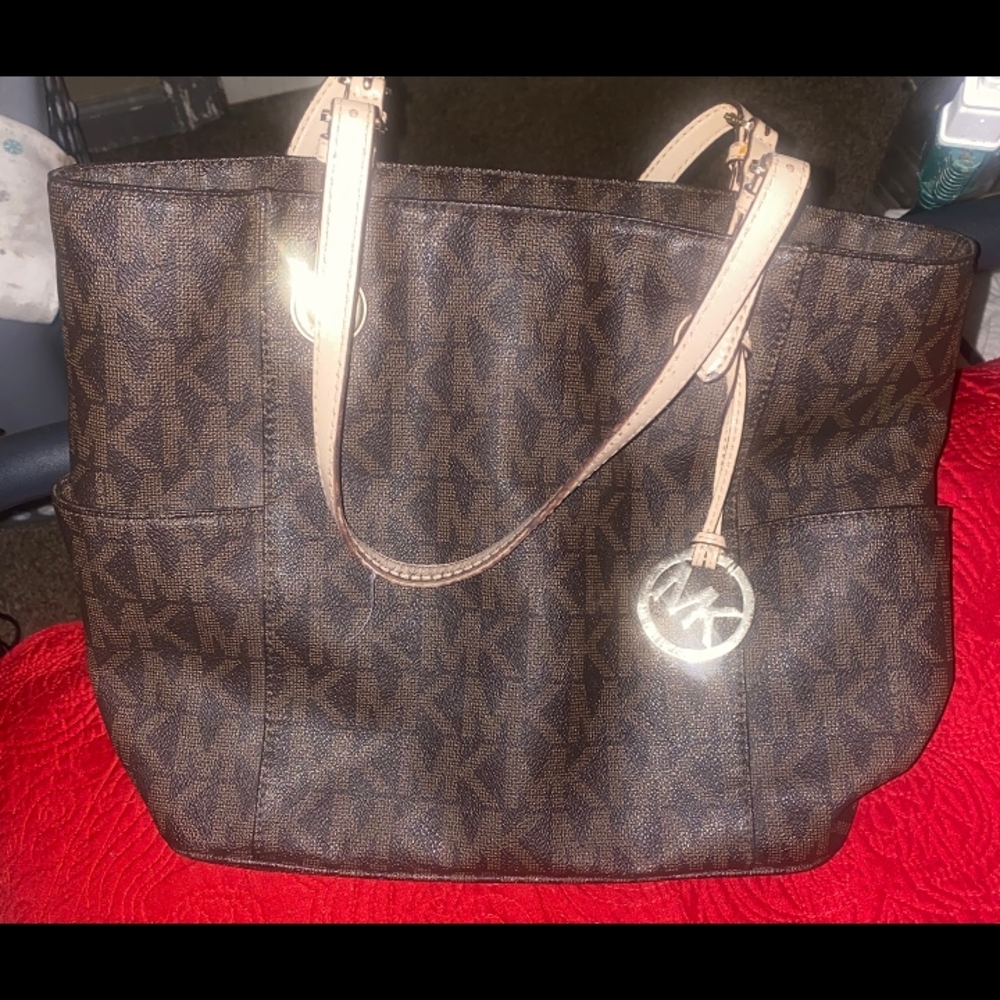 Michael Kors Brown and Tan Signature Tote